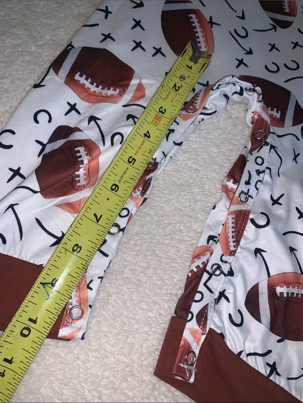 NWOT Rylee Faith Designs Football Ruffle Romper 12-18M - Picture 8 of 8